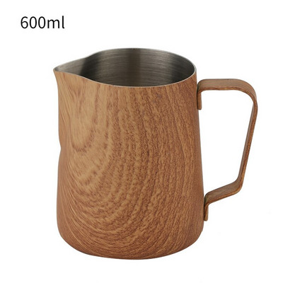 Puodelis su pienu, 300/600 ml grūdėtas nerūdijančio plieno putų puodukas, gėlėtas puodelis, espreso putplasčio puodelis Barista įrankiai