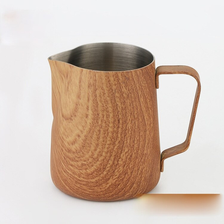 Puodelis su pienu, 300/600 ml grūdėtas nerūdijančio plieno putų puodukas, gėlėtas puodelis, espreso putplasčio puodelis Barista įrankiai