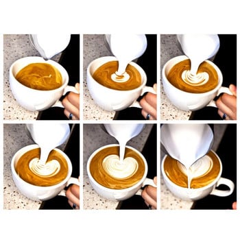 Coffee Latte Κανάτα για αφρόγαλα από ανοξείδωτο χάλυβα Barista Pitcher Pitch Frother Milk With Latte Art Needle Coffee Accessories