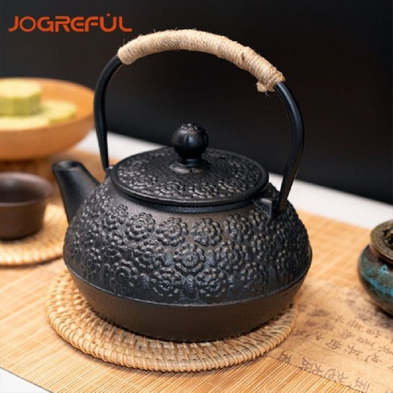 1,2 l ketaus arbatinukas su juoda Tetsubin viryklės virtuvės apdaila Tetsubin skirtas ketui su didelės talpos lengvai šildomu virduliu