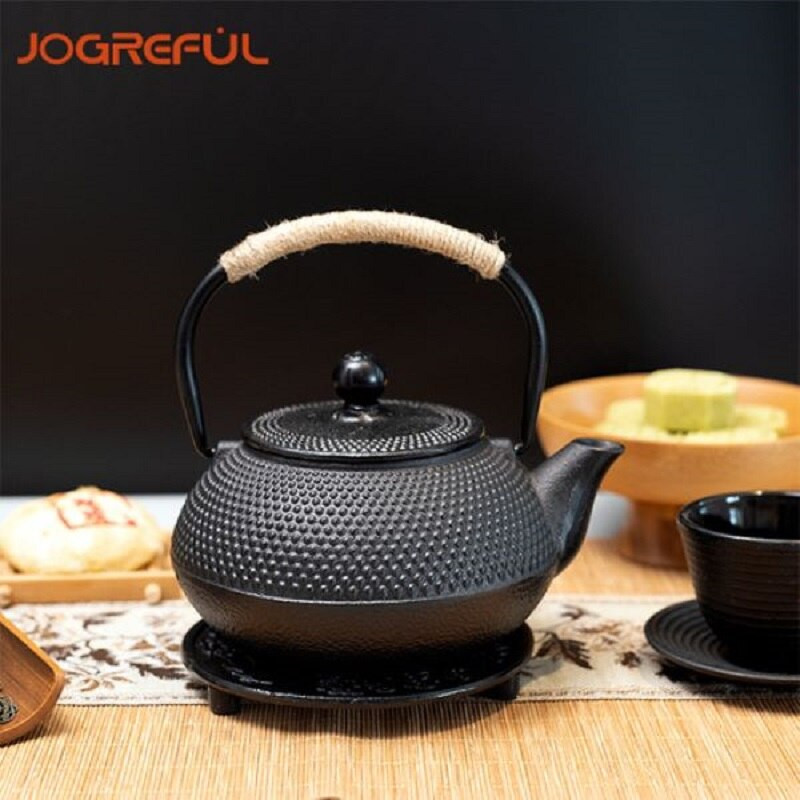 1,2 l ketaus arbatinukas su juoda Tetsubin viryklės virtuvės apdaila Tetsubin skirtas ketui su didelės talpos lengvai šildomu virduliu