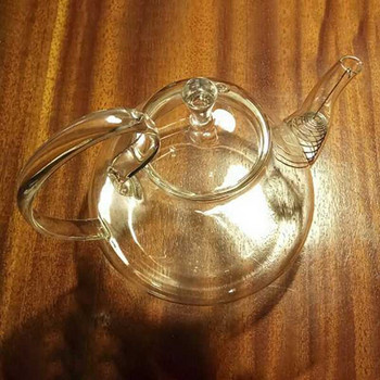 650Ml Ανθεκτικό στη θερμότητα Υψηλή λαβή Flower Coffee Tea Pot Blooming Glass Teapot with Strain