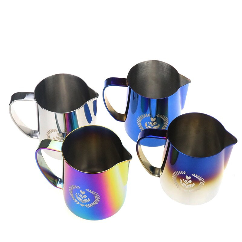 Espresso gőzölő kancsó 350/600 ml, eszpresszó tejhabos kancsó, kávétejhabosító csésze, kávégőzölő kancsó