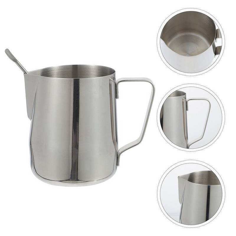 350 ml-es rozsdamentes acél kávéhabosító csésze Latte Art Pen konyhai eszközökkel (ezüst)