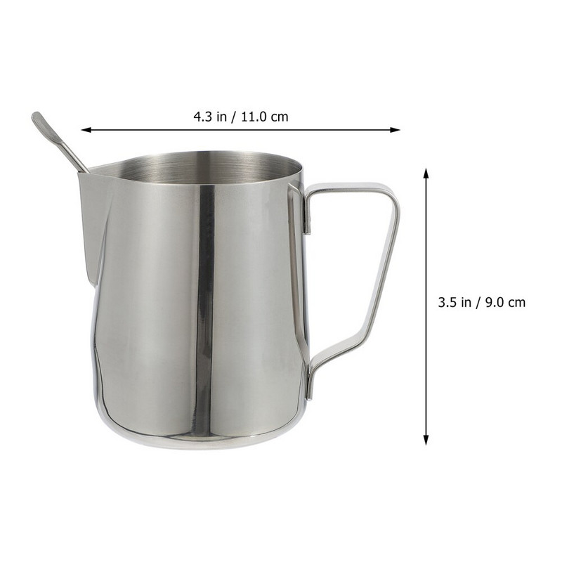 350 ml-es rozsdamentes acél kávéhabosító csésze Latte Art Pen konyhai eszközökkel (ezüst)