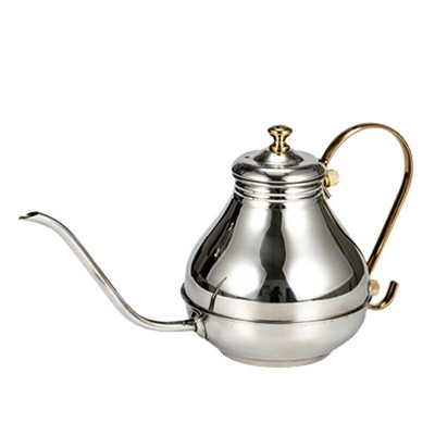 Smulkios burnos kavos puodukas, ilgas snapelis, užpilamas per lašinamas kavos virdulys Kavos virimo aparatas nerūdijančio plieno arbatinukas