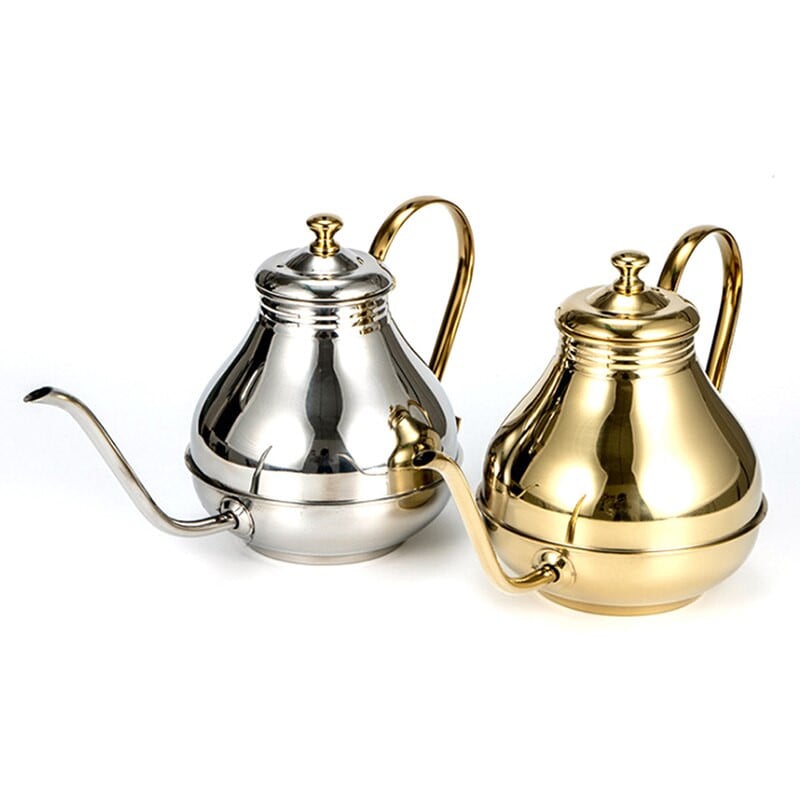 Smulkios burnos kavos puodukas, ilgas snapelis, užpilamas per lašinamas kavos virdulys Kavos virimo aparatas nerūdijančio plieno arbatinukas