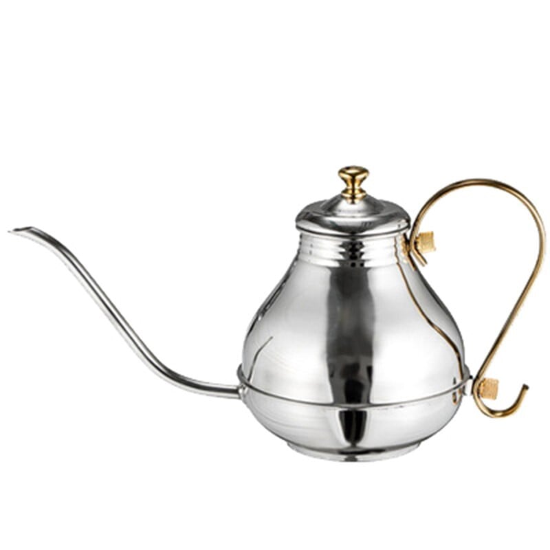 Smulkios burnos kavos puodukas, ilgas snapelis, užpilamas per lašinamas kavos virdulys Kavos virimo aparatas nerūdijančio plieno arbatinukas