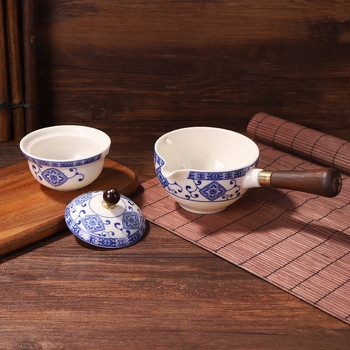 Китайски сервиз за чай Gong Fu Преносим чайник с въртене на 360 Керамичен уред за приготвяне на чай Полуавтоматичен чайник за пътуване в домашен офис