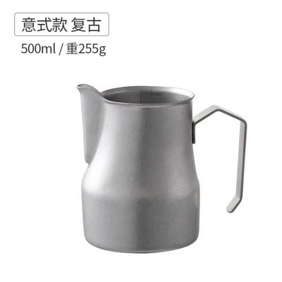 „Mutil Type 304“ nerūdijančio plieno pieno putojimo ąsotis, nepridegantis pieno ąsotis, ištraukiamas gėlių puodelis, skirtas kavai kapučino latte Art