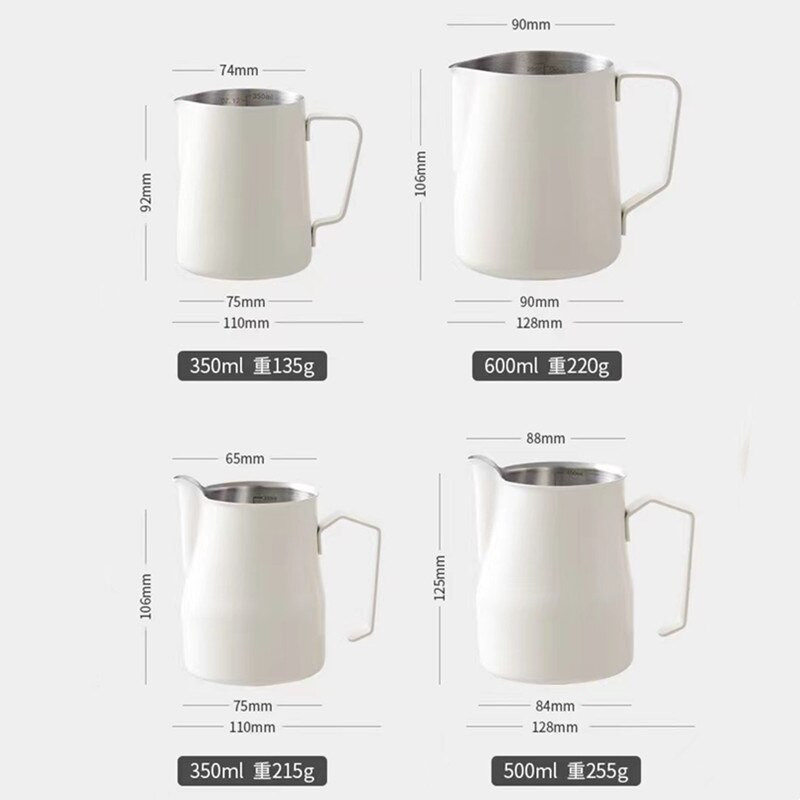 „Mutil Type 304“ nerūdijančio plieno pieno putojimo ąsotis, nepridegantis pieno ąsotis, ištraukiamas gėlių puodelis, skirtas kavai kapučino latte Art