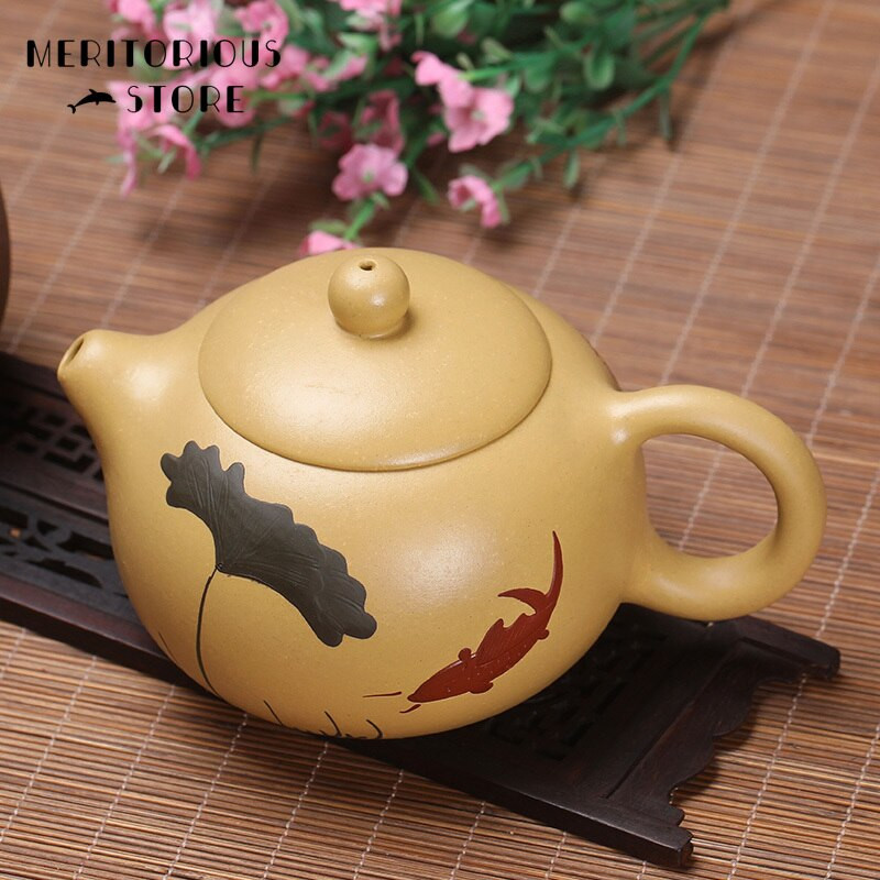 Zisha Segment Mud Xishi Yixing Purple Clay teáskanna Kínai Kongfu teáskanna 200 ml Kínai Egyedi teásedény Italkészlet Mester kézzel készített