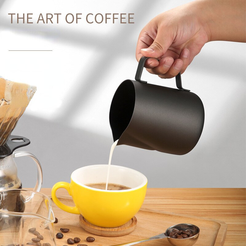 Kávéskanna rozsdamentes acél tapadásmentes tejeskanna eszpresszó kávéfőző Barista tejhabosító 350/600ml