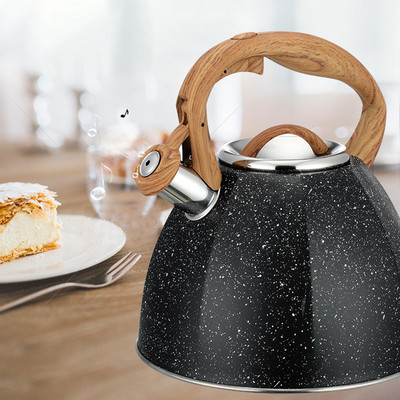 Tűzhely sípoló vízforraló 304 Rozsdamentes acél gáz Elektromos Alkalmazható 3,7 literes Ergonomikus fogantyú Forró víz Gyorsan Forró teáskanna