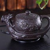 Ceainic chinezesc Yixing din lut violet Ceainic de călătorie cu capacitate mare ceainic retro din lut ceainic Kung Fu pentru casă și ceainărie