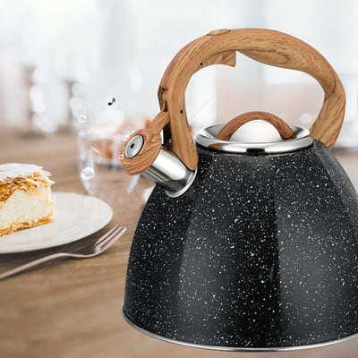 Tűzhely sípoló vízforraló 304 rozsdamentes acél konyhai ergonómikus fogantyúval 3,7 literes forró vizes gyorsforraló teáskanna teáskanna