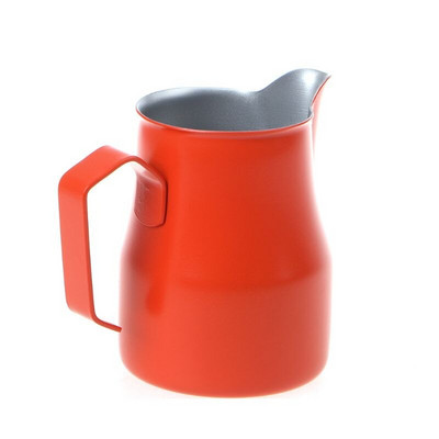 F63A Cană cu bule de lapte din oțel inoxidabil, cu gură lungă, ulcior pentru spumare a laptelui, cești colorate pentru ulcioare de cafea