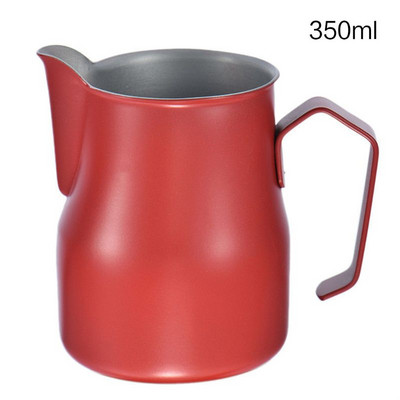 F63A Cană cu bule de lapte din oțel inoxidabil, cu gură lungă, ulcior pentru spumare a laptelui, cești colorate pentru ulcioare de cafea