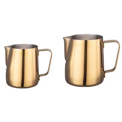 Tejgőzölő habosító kancsó rozsdamentes acél, tapadásmentes tejkancsó húzható virágpohár Tökéletes kávé Cappuccino Latte Art számára