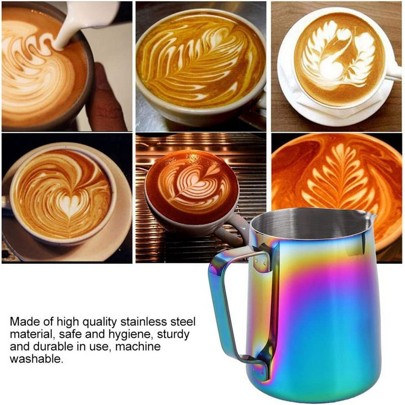 350/480 ml ulcior de spumare a laptelui ulcioare de espresso din oțel inoxidabil pentru abur cafea, cappuccino, latte, ceașcă, ulcioare pentru spumare