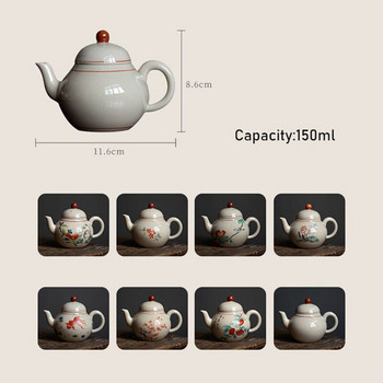 150 мл античен ръчно изработен чайник чайник с филтърна инсталация пепел малък керамичен чайник ретро кунг фу комплект за чай единична тенджера във формата на круша