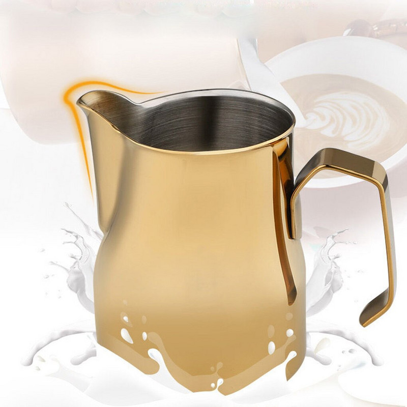 Rozsdamentes acél kávéhabosító kancsó virágcsésze Cappuccino kávés tejes bögrék tejhabosítók Art 350ml