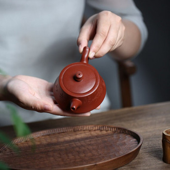 160 ml сурова руда Dahongpao в китайски стил Автентичен чайник от лилава глина Yixing Ръчно изработен чайник с филтър за красота Комплекти за чай Zisha