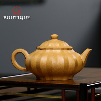 220ml κινέζικα Yixing Purple Clay Teapots Famous Handmade Tea Pot Raw Ore Golden Section Mud Kettle Zisha Art Tea Set Drinkware