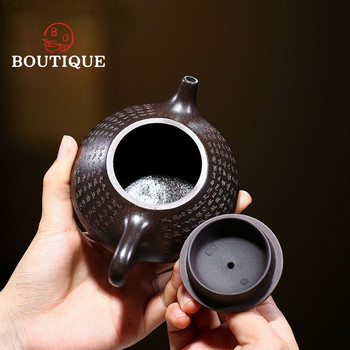 190ml Tradition Yixing Purple Clay Teapots Master Hand-led Heart Sutra Tea Pot Raw Ore Beauty Kettle κινέζικο σετ τσαγιού Zisha