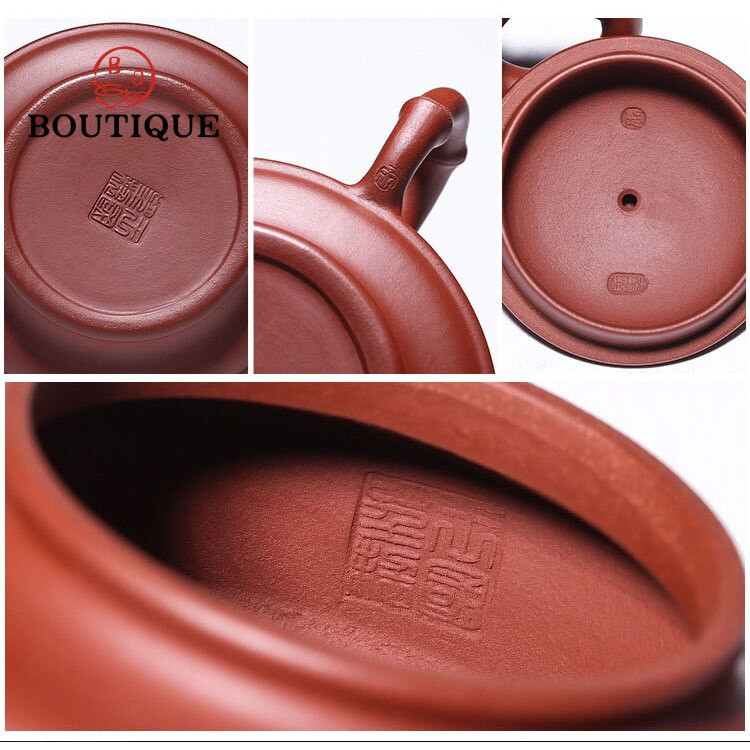 210 ml kínai Yixing lila agyag teáskannák nyers érc Dahongpao filteres teáskanna Kézzel készített bambusz Art Tea vízforraló Otthoni teáskészletek