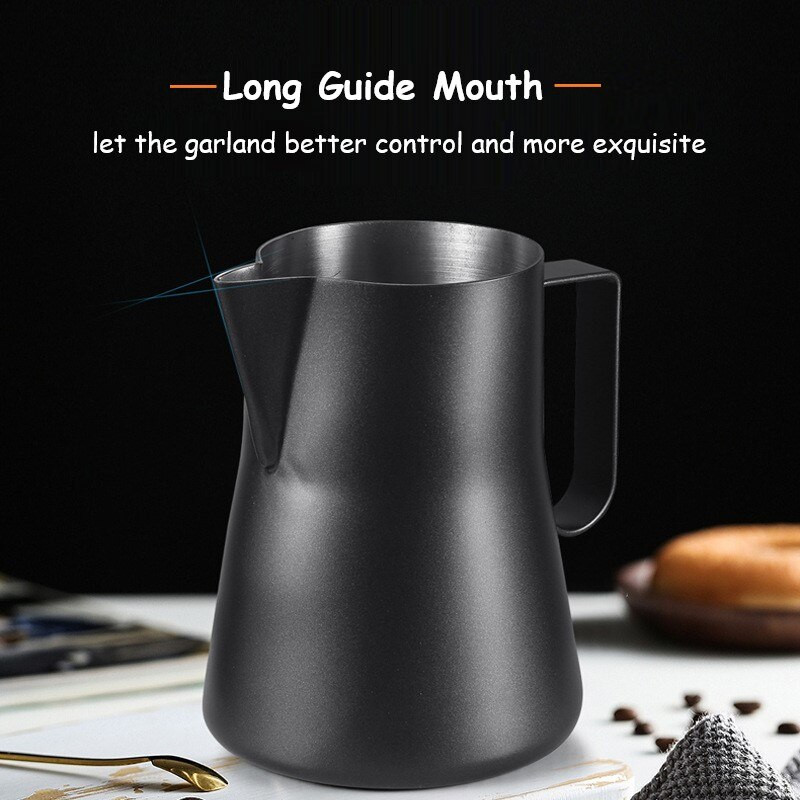 Nerūdijančio plieno pieno putų ąsotis Espreso kava Barista Craft Latte Cappuccino Pieno puodelis Putų ąsotis Virtuvės priedai