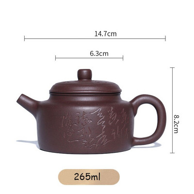 265 ml Yixing ljubičasti glineni čajnici Ručno izrađeni kineski Dezhong lonac Sirova ruda ljubičastog blata Ljepota Kuhalo s infuzerom Kineski Zisha set za čaj
