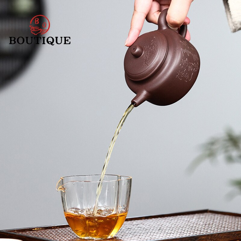 265 ml Yixing ljubičasti glineni čajnici Ručno izrađeni kineski Dezhong lonac Sirova ruda ljubičastog blata Ljepota Kuhalo s infuzerom Kineski Zisha set za čaj