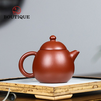 200ml Yixing Purple Clay Teapot Raw Ore Dahongpao 9hole Teapot Filter Handmade Zisha Engrave Dragon Egg Bottle Customized Teaset