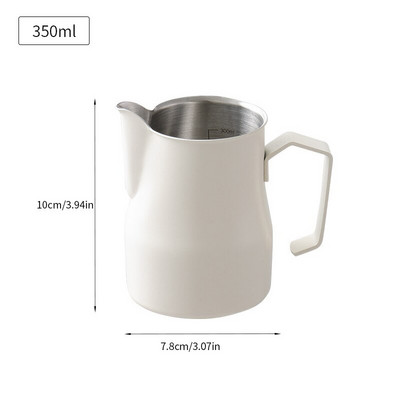 Konco nerūdijančio plieno pieno kavos putų ąsotis Picther 350/500 ml pieno ąsotis Cappuccino Latte Art puodelio espreso garų ąsotis