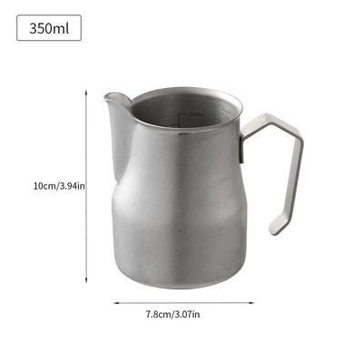 Konco nerūdijančio plieno pieno kavos putų ąsotis Picther 350/500 ml pieno ąsotis Cappuccino Latte Art puodelio espreso garų ąsotis