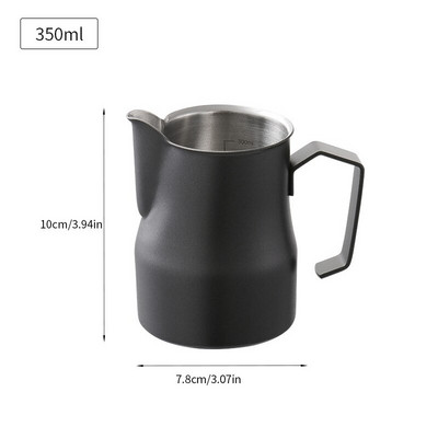 Konco nerūdijančio plieno pieno kavos putų ąsotis Picther 350/500 ml pieno ąsotis Cappuccino Latte Art puodelio espreso garų ąsotis