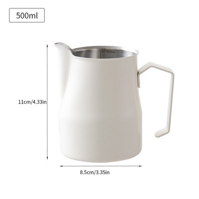 Konco nerūdijančio plieno pieno kavos putų ąsotis Picther 350/500 ml pieno ąsotis Cappuccino Latte Art puodelio espreso garų ąsotis