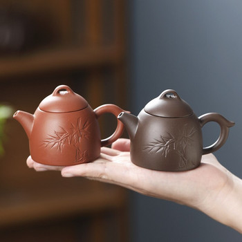 1 БР. Лилав глинен чайник за пръсти Чай домашен любимец Малък джобен сервиз за чай Орнаменти Аксесоари за чай Бутик Zishi Pot Декорация на чаена маса