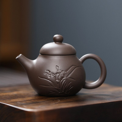 1 DB Lila agyag ujjú teáskanna tea kisállat kis zsebes teáskészlet Díszek Teakiegészítők Boutique Zishi edény tea asztaldísz