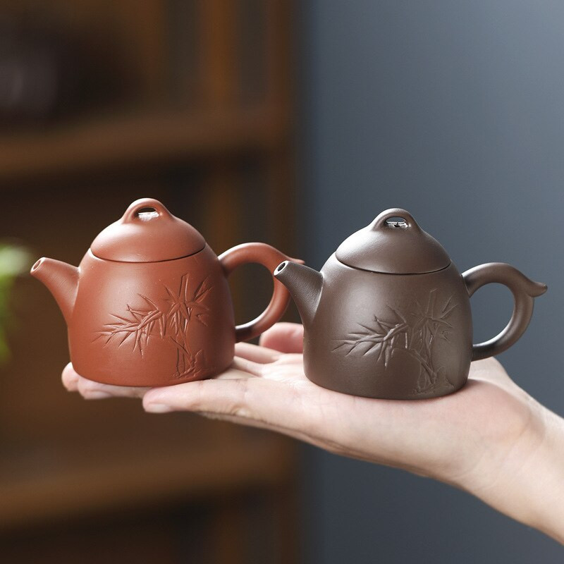 1 DB Lila agyag ujjú teáskanna tea kisállat kis zsebes teáskészlet Díszek Teakiegészítők Boutique Zishi edény tea asztaldísz