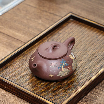 170ml Yixing Purple Clay Teapot Master Handmade Exquisite Landscape Art Τσαγιέρα Πέτρινο βραστήρα κουταλιού Chinese Raw Ore Zisha Σετ τσαγιού