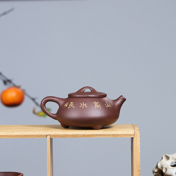 170 ml Yixing Purple Clay Teapot Master Handmade Exquisite Landscape Art Чайник Каменна Лъжица Чайник Китайска сурова руда Zisha Чаен комплект