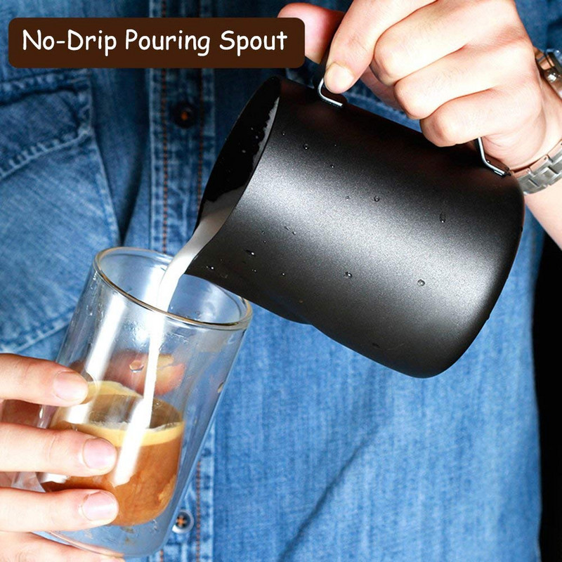 Nerūdijančio plieno pieno putų ąsotis puikiai tinka espreso kavos aparatams Pieno putotuvams Latte Art pieno ąsotis Kavos garinimo ąsotis