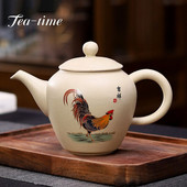 Ceainic din ceramică din ceramică brută retro, 170 ml, ceainic de artă cu pui cu strecurătoare, ceainic chinezesc Kung Fu Puer, ceainic pentru decorarea casei