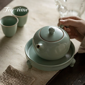 200/300 ML Azure Ru Kiln Xishi Pot with Filter Ретро ръчно изработен керамичен чайник Can Open Piece Household Kung Fu Tea Set Gift Box