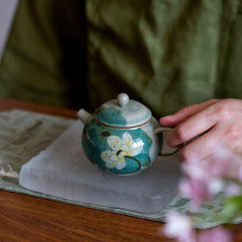 150ml Creative Ice Cracked Glaze Κεραμική Τσαγιέρα Ζωγραφισμένη στο χέρι Lotus Pot Porcelain Bot Οικιακό Τσάι παρασκευής Kung Fu Tea Bottle Teasing