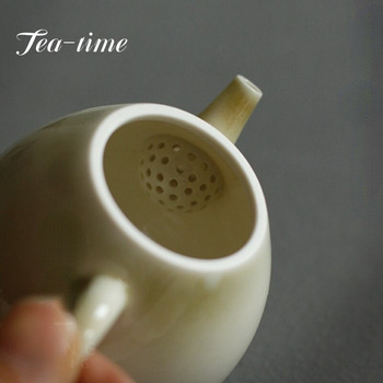 200 мл ретро керамичен чайник с глазура от растителна пепел в японски стил Малка единична тенджера Kung Fu Tea Master Pots с цедки Подарък за чай