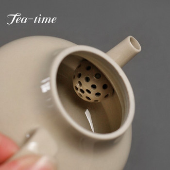 130ml Retro Plant Ash Glaze Ceramic Teapot Boutique Tea Maker Μικρό δοχείο τσαγιού με φίλτρο Οικιακό σετ τσαγιού Kung Fu Τελετή τσαγιού