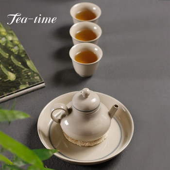 130 ml Ретро растителна пепелна глазура Керамичен чайник Бутиков чайник Малка кана за чай с филтър Домакински Кунг Фу Чаен комплект Чаена церемония